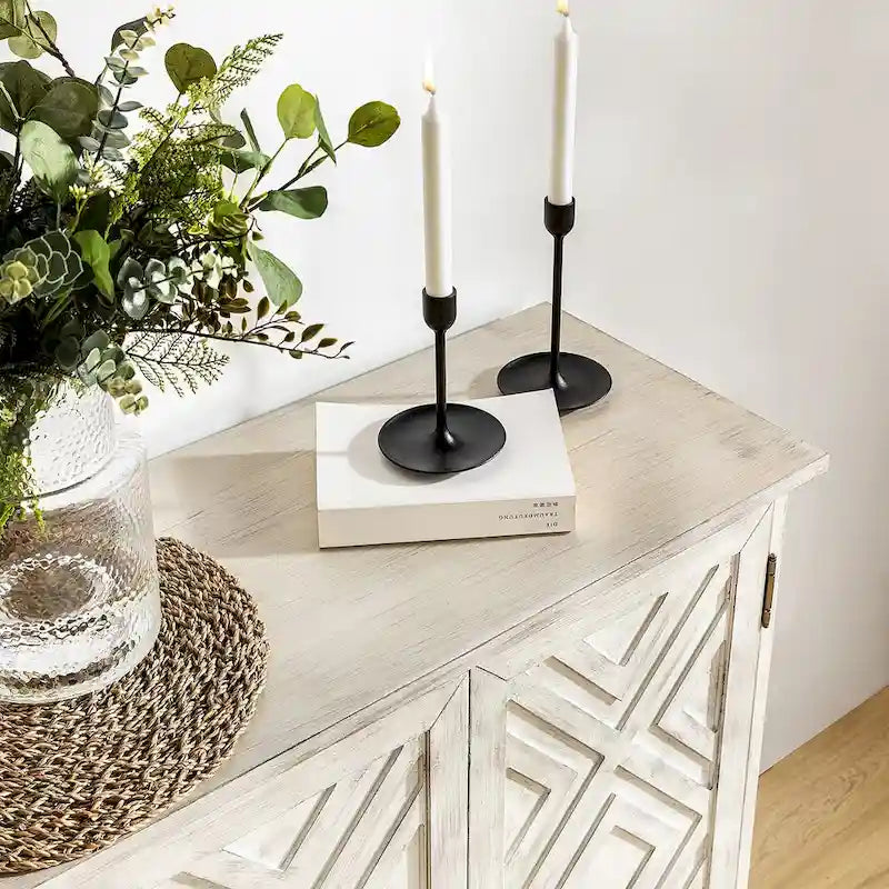 Angel Traditional Distressed Storage Sideboard with Adjustable Shelves by HULALA HOME