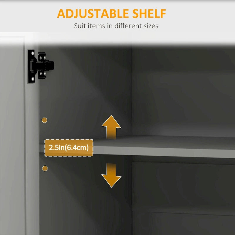 HOMCOM Kitchen Island with Storage, Rolling Kitchen Island on Wheels with Drawer, 3 Cabinets, Stainless Steel Countertop