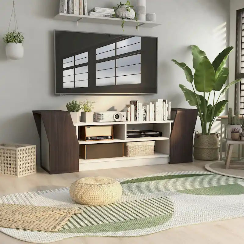 Tai Contemporary 71-inch 3-Open Shelf TV Console by Furniture of America