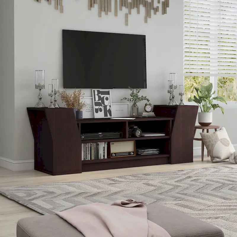 Tai Contemporary 71-inch 3-Open Shelf TV Console by Furniture of America