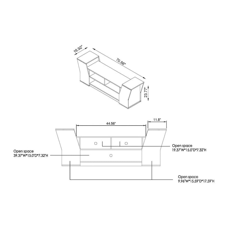 Tai Contemporary 71-inch 3-Open Shelf TV Console by Furniture of America