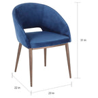 Carson Carrington Vika Upholstered Dining Chair with Copper Metal Legs