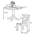 5 Pieces Dining Table and Chairs Set for 4 Persons