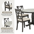 5 Pieces Dining Table and Chairs Set for 4 Persons