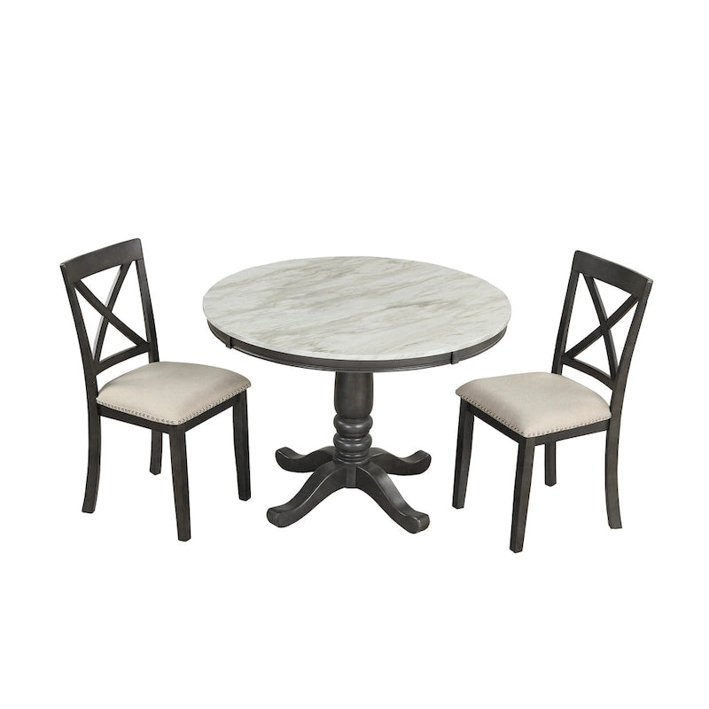 5 Pieces Dining Table and Chairs Set for 4 Persons