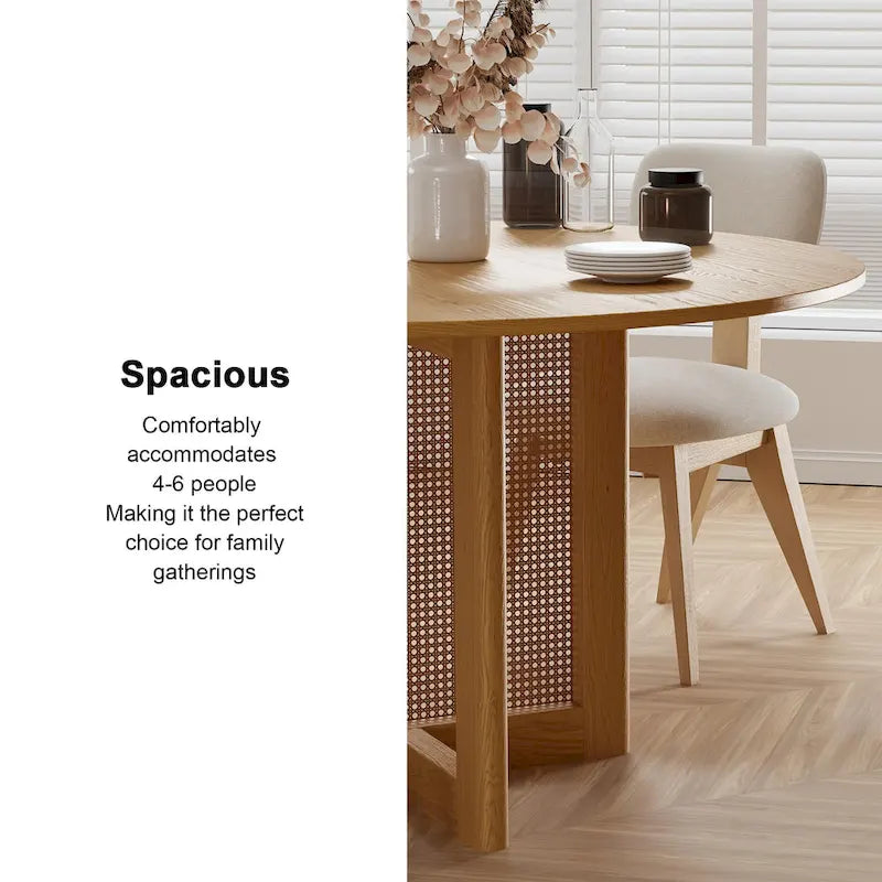 Solid Wood 52 Round Dining Table for 6 People Nordic style - 52*30