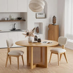 Solid Wood 52 Round Dining Table for 6 People Nordic style - 52*30