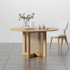 Solid Wood 52 Round Dining Table for 6 People Nordic style - 52*30