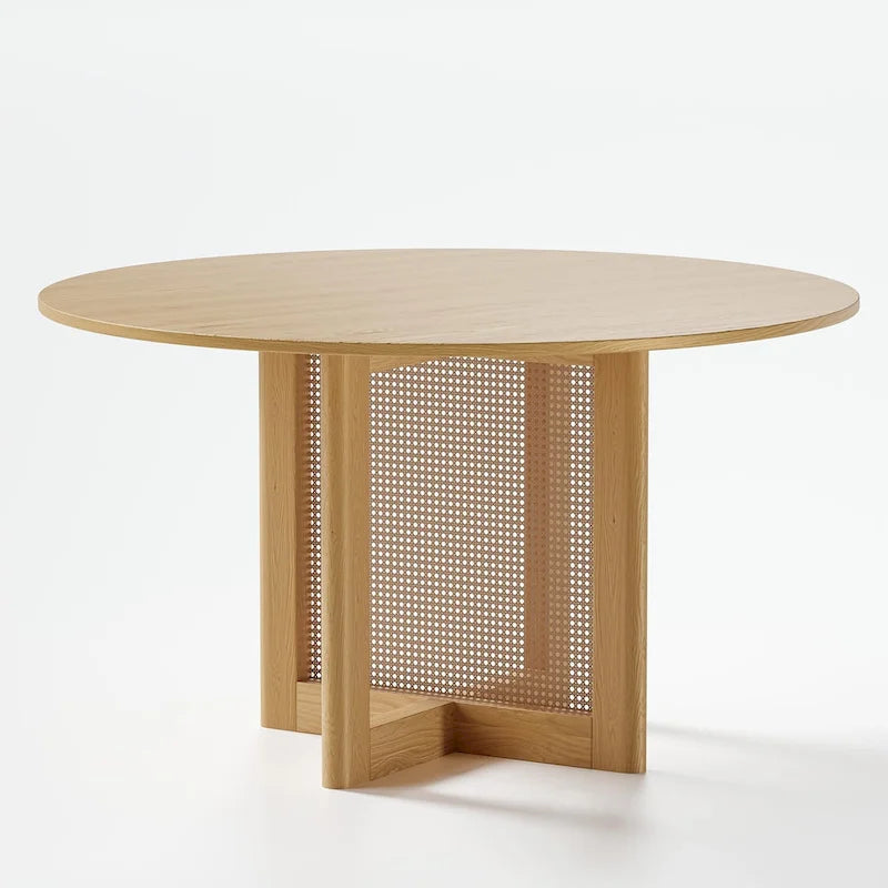 Solid Wood 52 Round Dining Table for 6 People Nordic style - 52*30