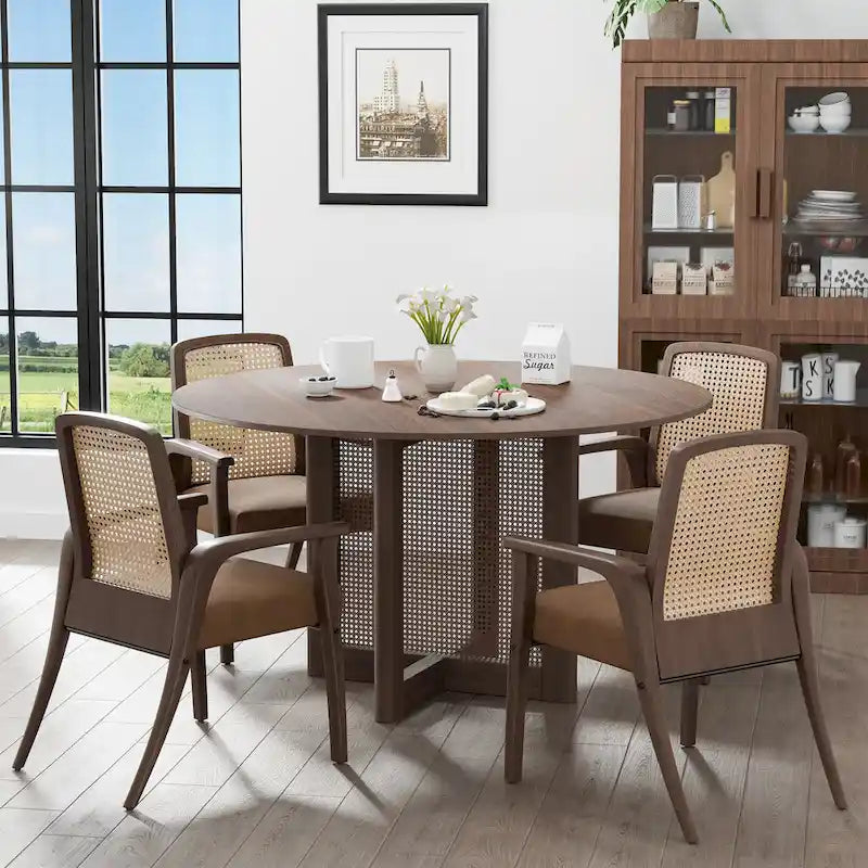 Solid Wood 52 Round Dining Table for 6 People Nordic style - 52*30