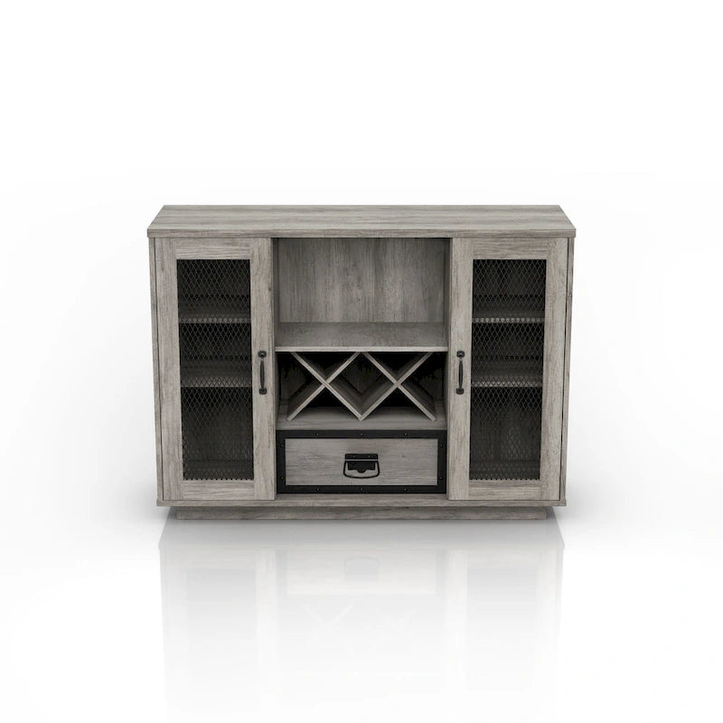 DH BASIC Industrial 7-shelf Buffet with Wine Bottle Storage by Denhour