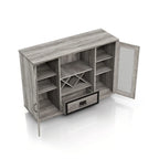 DH BASIC Industrial 7-shelf Buffet with Wine Bottle Storage by Denhour