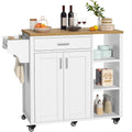 Moasis Rolling Kitchen Island Cart Storage Cabinet on Wheels