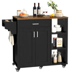 Moasis Rolling Kitchen Island Cart Storage Cabinet on Wheels