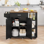 Moasis Rolling Kitchen Island Cart Storage Cabinet on Wheels