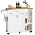 Moasis Rolling Kitchen Island Cart Storage Cabinet on Wheels
