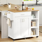 Moasis Rolling Kitchen Island Cart Storage Cabinet on Wheels