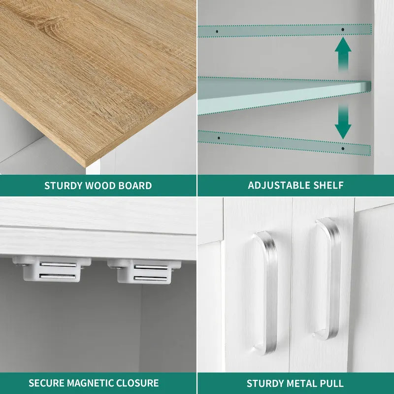 Moasis Rolling Kitchen Island Cart Storage Cabinet on Wheels