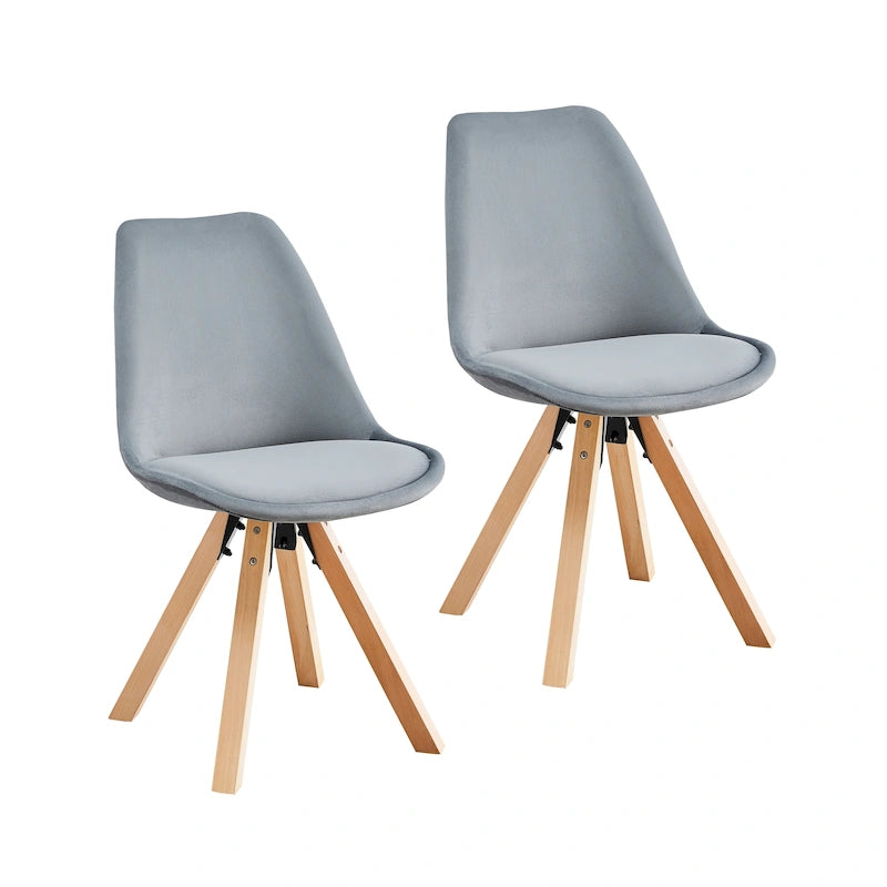 Porthos Home Poppy Dining Chairs Set of 2, Velvet and Beechwood