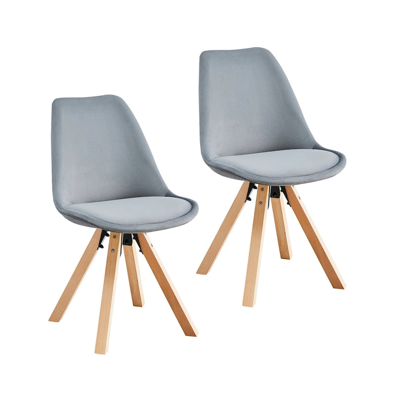 Porthos Home Poppy Dining Chairs Set of 2, Velvet and Beechwood