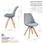 Porthos Home Poppy Dining Chairs Set of 2, Velvet and Beechwood