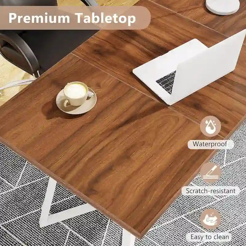 Modern 55 Inches Dining Table, Rectangular Dinner Table for 6