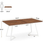 Modern 55 Inches Dining Table, Rectangular Dinner Table for 6