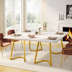 Modern 55 Inches Dining Table, Rectangular Dinner Table for 6
