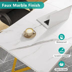 Modern 55 Inches Dining Table, Rectangular Dinner Table for 6