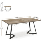 Modern 55 Inches Dining Table, Rectangular Dinner Table for 6