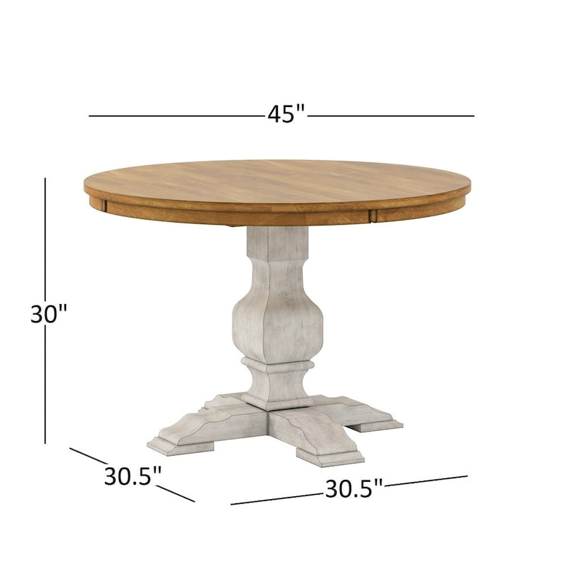 Eleanor Two-tone Round Top Dining Table by iNSPIRE Q Classic