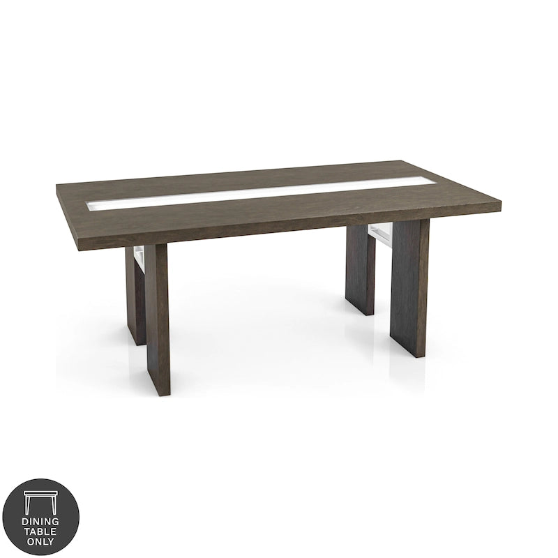 Furniture of America Lumina Contemporary 76-inch Glass Dining Table With LED