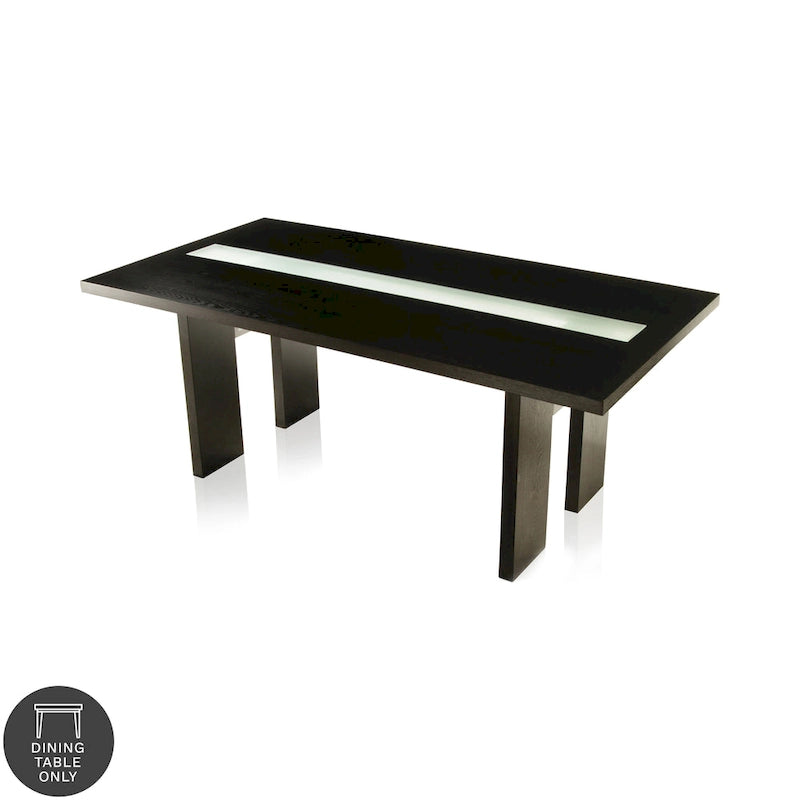 Furniture of America Lumina Contemporary 76-inch Glass Dining Table With LED