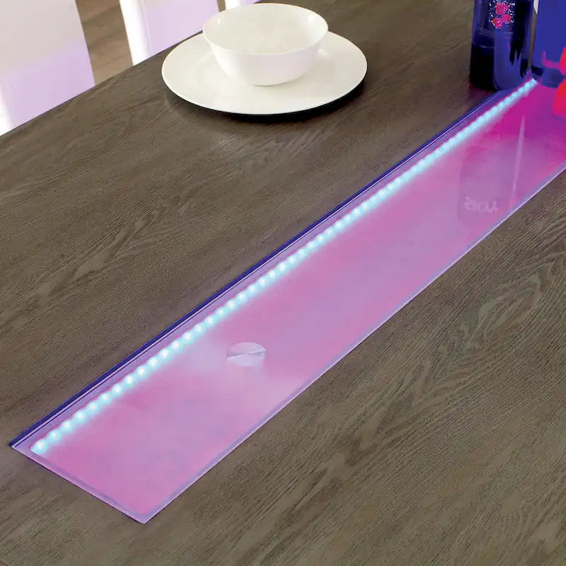 Furniture of America Lumina Contemporary 76-inch Glass Dining Table With LED