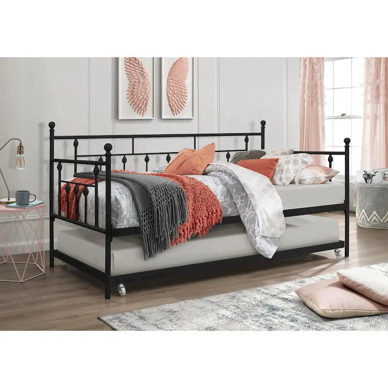 Aine Twin Metal Daybed with Trundle