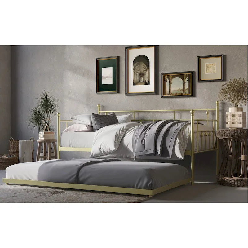 Aine Twin Metal Daybed with Trundle