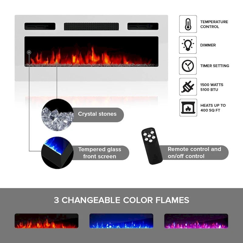 Granero WH-EF Electric Fireplace 79 TV Stand