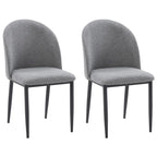 Nyla Upholstered Dining Chair With Black Legs, Set of 2