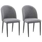 Nyla Upholstered Dining Chair With Black Legs, Set of 2
