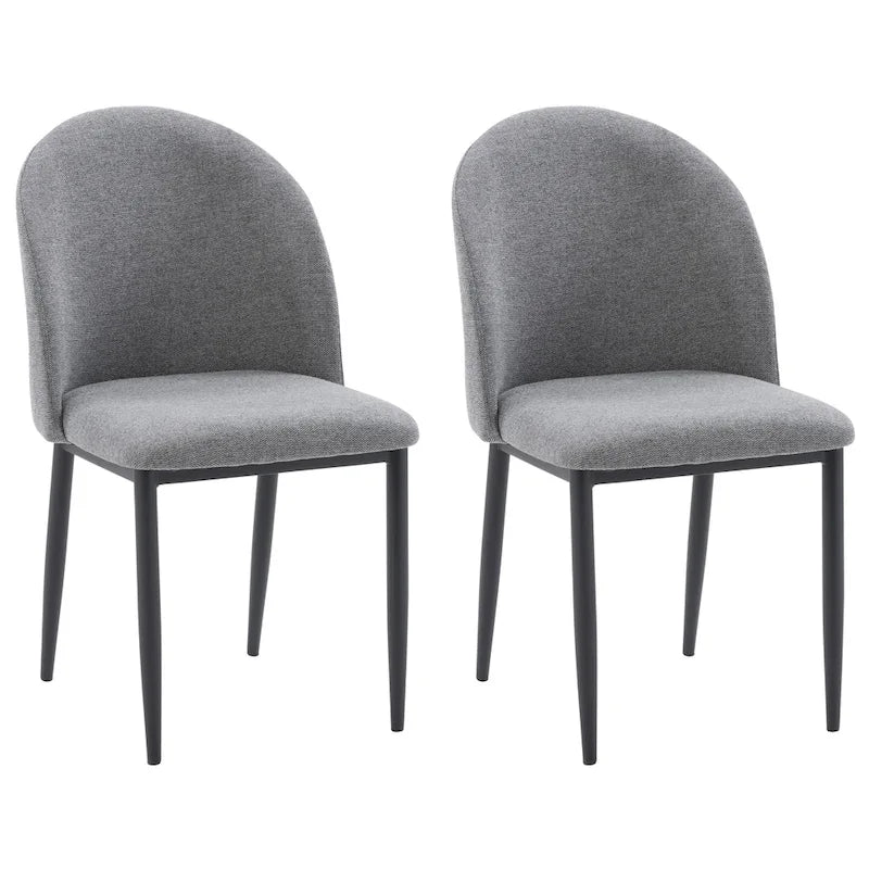 Nyla Upholstered Dining Chair With Black Legs, Set of 2