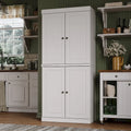 Palace Imports 100% Solid Wood Pantry Cabinet with Frosted, Clear Glass or Solid Doors and Adjustable Shelves