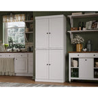 Palace Imports 100% Solid Wood Pantry Cabinet with Frosted, Clear Glass or Solid Doors and Adjustable Shelves