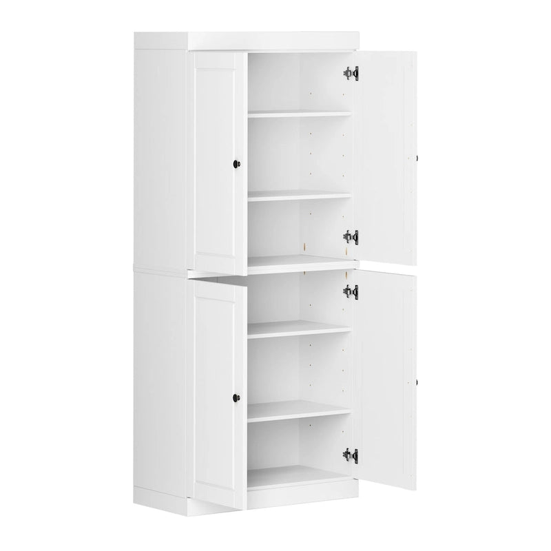 Palace Imports 100% Solid Wood Pantry Cabinet with Frosted, Clear Glass or Solid Doors and Adjustable Shelves