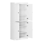 Palace Imports 100% Solid Wood Pantry Cabinet with Frosted, Clear Glass or Solid Doors and Adjustable Shelves