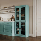 Palace Imports 100% Solid Wood Pantry Cabinet with Frosted, Clear Glass or Solid Doors and Adjustable Shelves