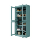 Palace Imports 100% Solid Wood Pantry Cabinet with Frosted, Clear Glass or Solid Doors and Adjustable Shelves