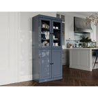 Palace Imports 100% Solid Wood Pantry Cabinet with Frosted, Clear Glass or Solid Doors and Adjustable Shelves