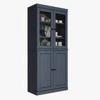 Palace Imports 100% Solid Wood Pantry Cabinet with Frosted, Clear Glass or Solid Doors and Adjustable Shelves