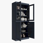 Palace Imports 100% Solid Wood Pantry Cabinet with Frosted, Clear Glass or Solid Doors and Adjustable Shelves