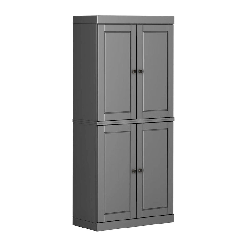 Palace Imports 100% Solid Wood Pantry Cabinet with Frosted, Clear Glass or Solid Doors and Adjustable Shelves